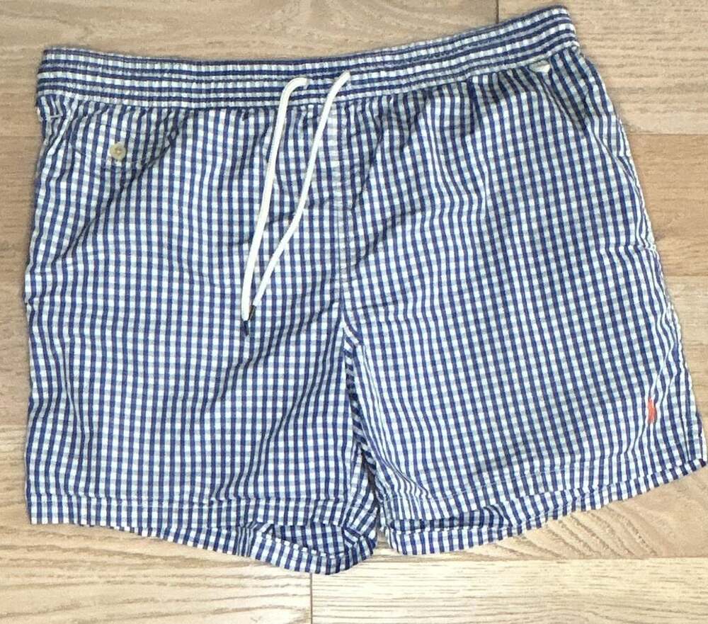 Polo Ralph Lauren Traveler Swim Trunks Size XL Blue Gingham
